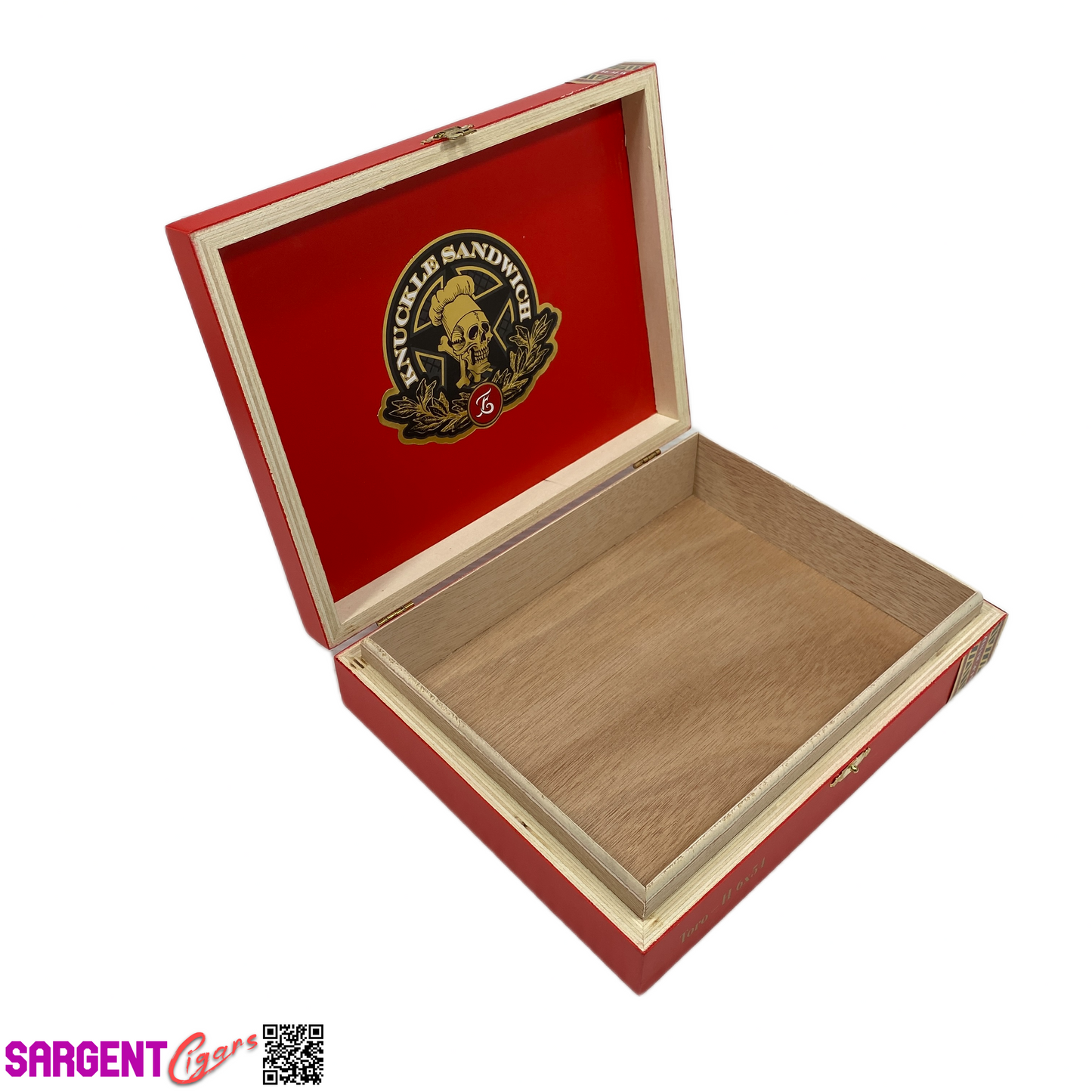 Guy Fieri Knuckle Sandwich Hab Toro Empty Wooden Cigar Box 9x7.25x2