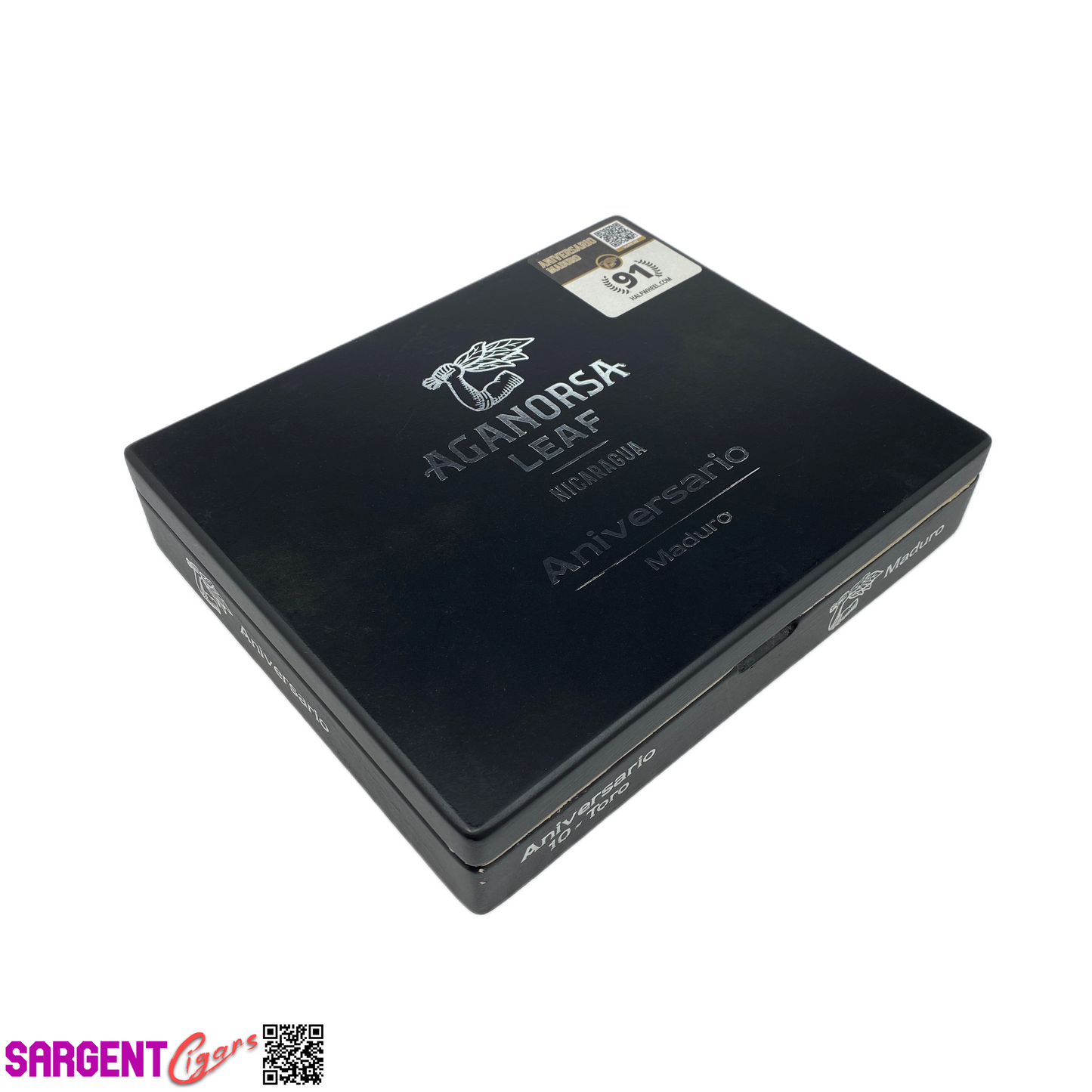 Aganorsa Leaf Aniversario Maduro Toro Empty Wooden Cigar Box 9x7.5x1.75