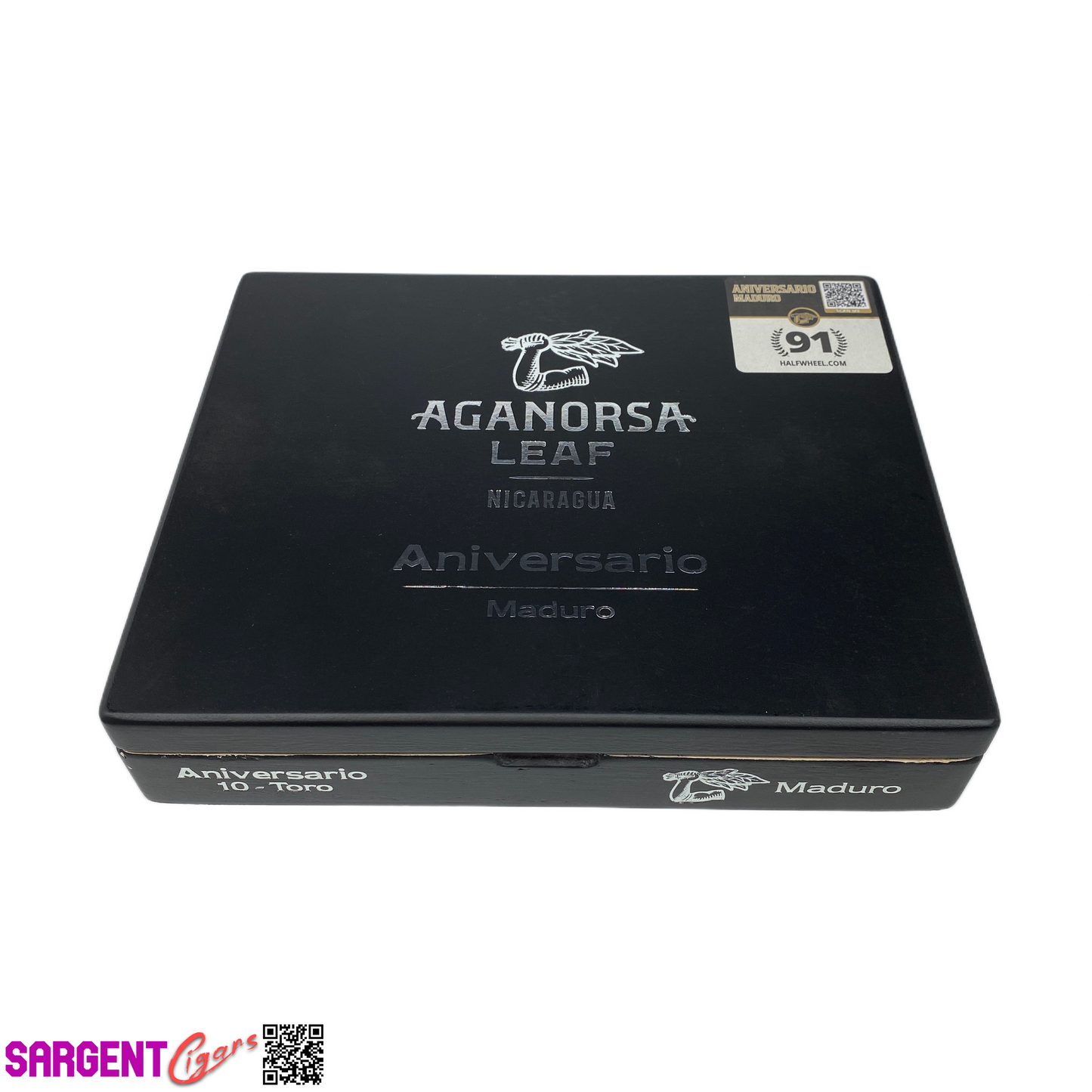 Aganorsa Leaf Aniversario Maduro Toro Empty Wooden Cigar Box 9x7.5x1.75