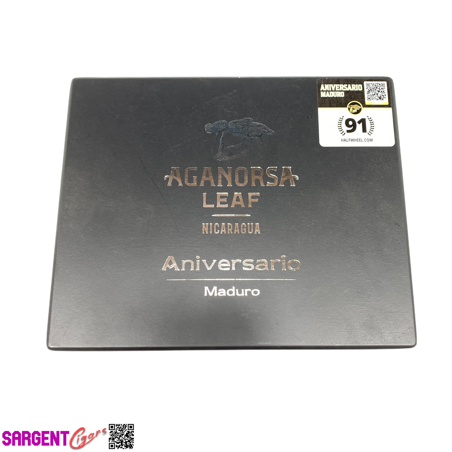 Aganorsa Leaf Aniversario Maduro Toro Empty Wooden Cigar Box 9x7.5x1.75