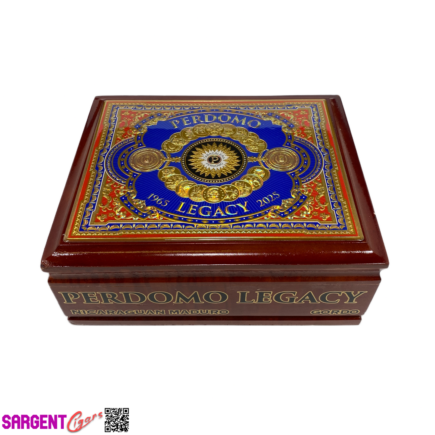 Perdomo Legacy Maduro Gordo Empty Wooden Cigar Box 8.75x7.25x3.5