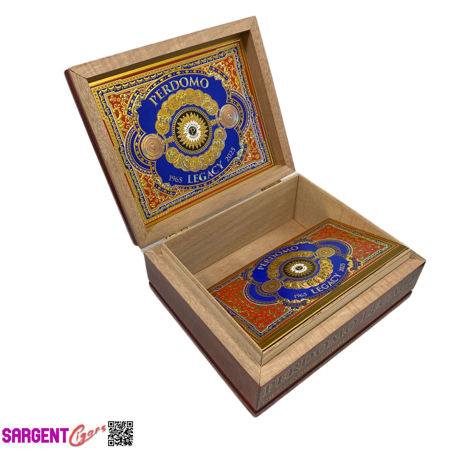 Perdomo Legacy Maduro Gordo Empty Wooden Cigar Box 8.75x7.25x3.5