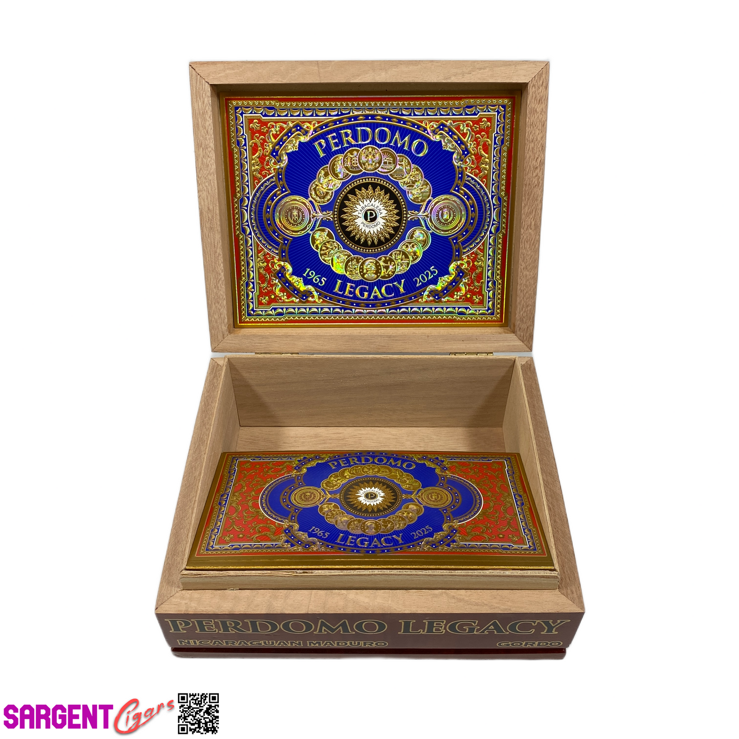 Perdomo Legacy Maduro Gordo Empty Wooden Cigar Box 8.75x7.25x3.5