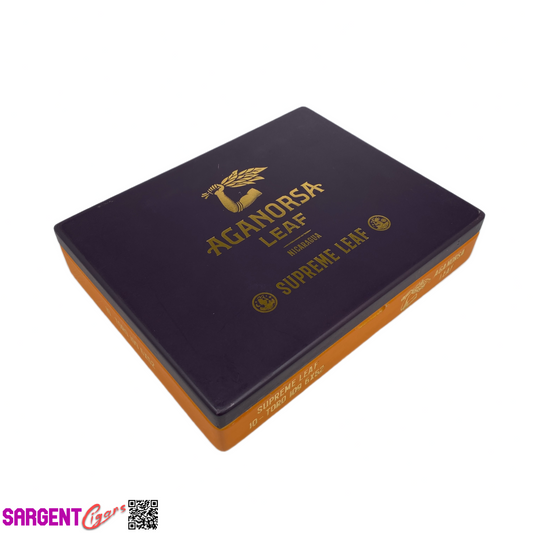 Aganorsa Leaf Supreme Leaf Toro Empty Wooden Cigar Box 9x7.25x1.75