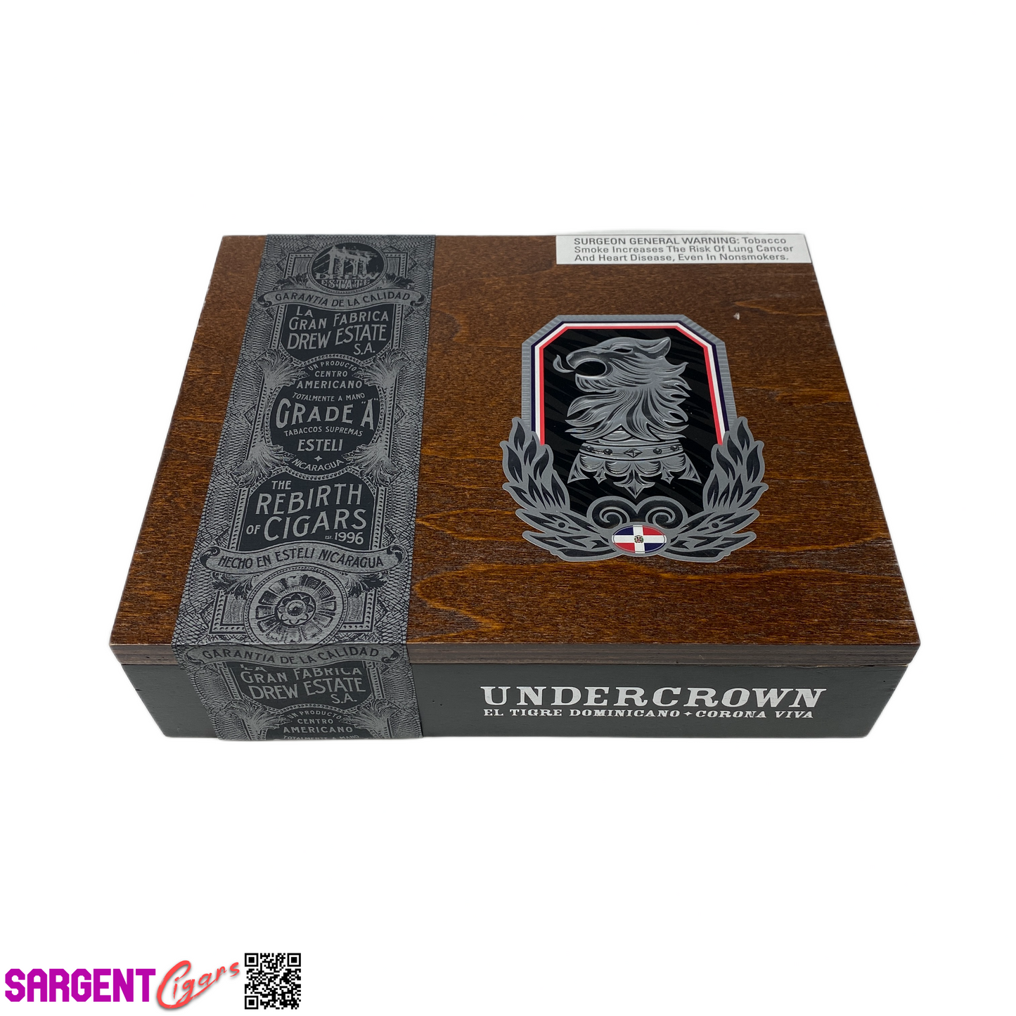 Undercrown El Tigre Corona Viva Empty Wooden Cigar Box 8.25x6.75x2