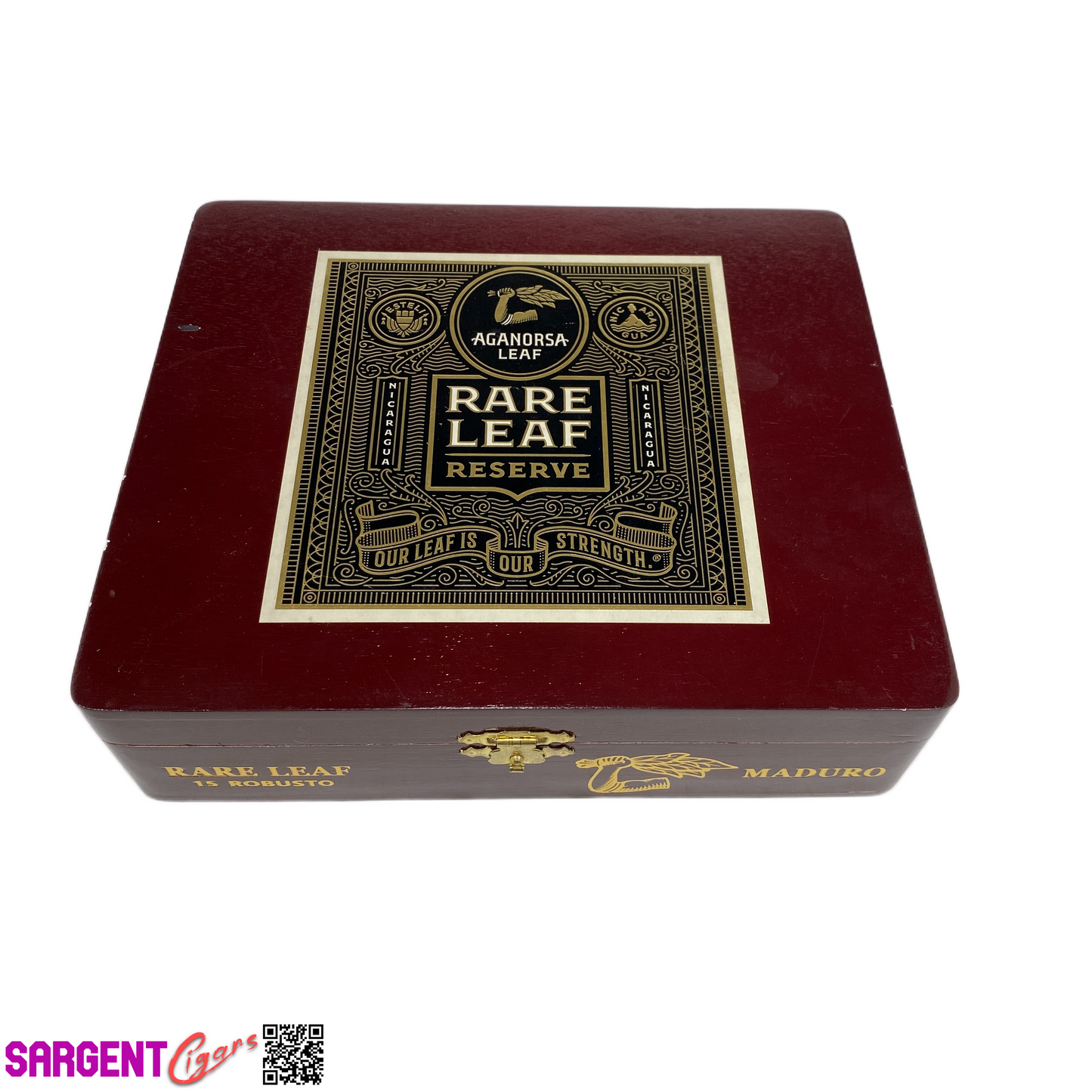 Aganorsa Leaf Rare Leaf Maduro Robusto Empty Wooden Cigar Box 7.5x6.5x2