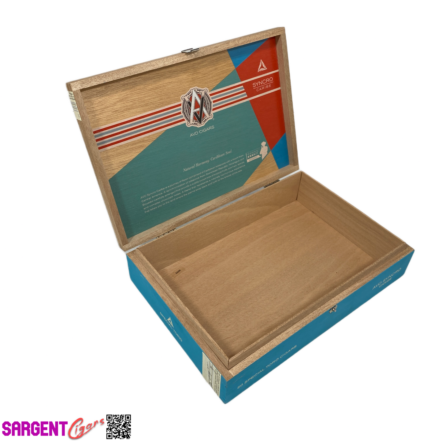 Avo Syncro Caribe Special Toro Empty Wooden Cigar Box 10.25x7x2.25