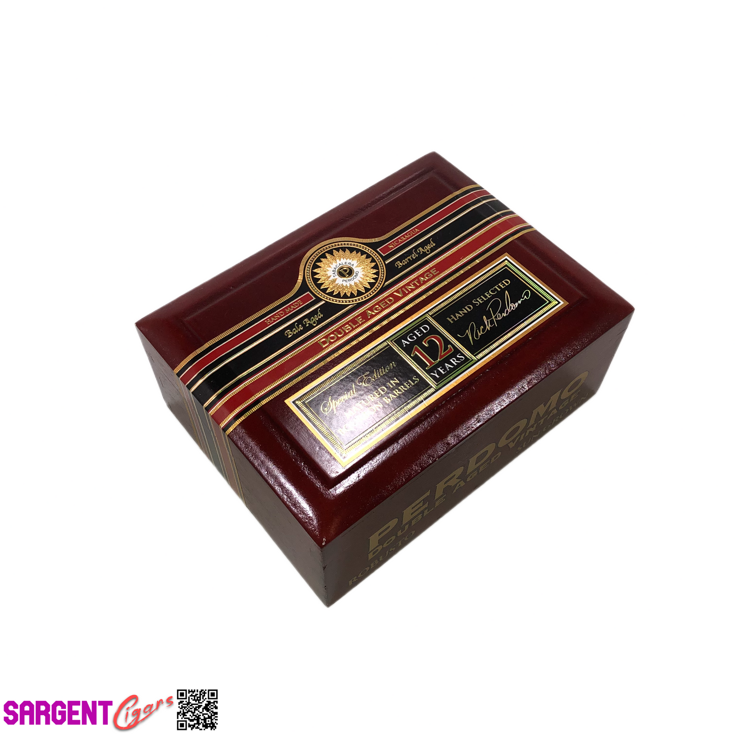 Perdomo Double Aged Vintage Sun Grown Robusto Empty Wooden Cigar Box 8x6x3.25