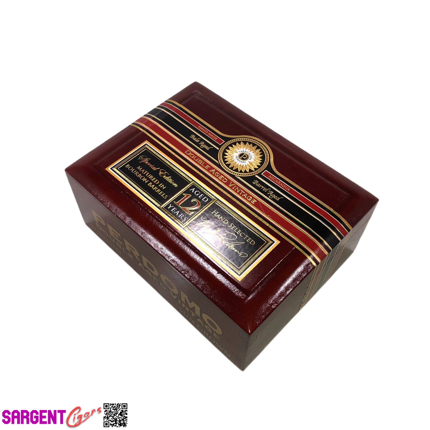 Perdomo Double Aged Vintage Sun Grown Robusto Empty Wooden Cigar Box 8x6x3.25