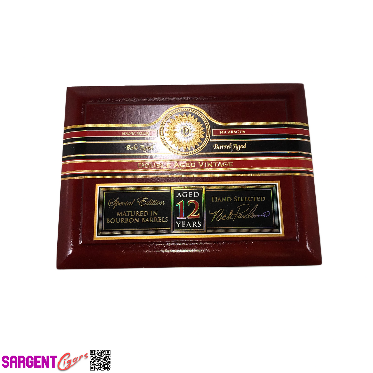 Perdomo Double Aged Vintage Sun Grown Robusto Empty Wooden Cigar Box 8x6x3.25