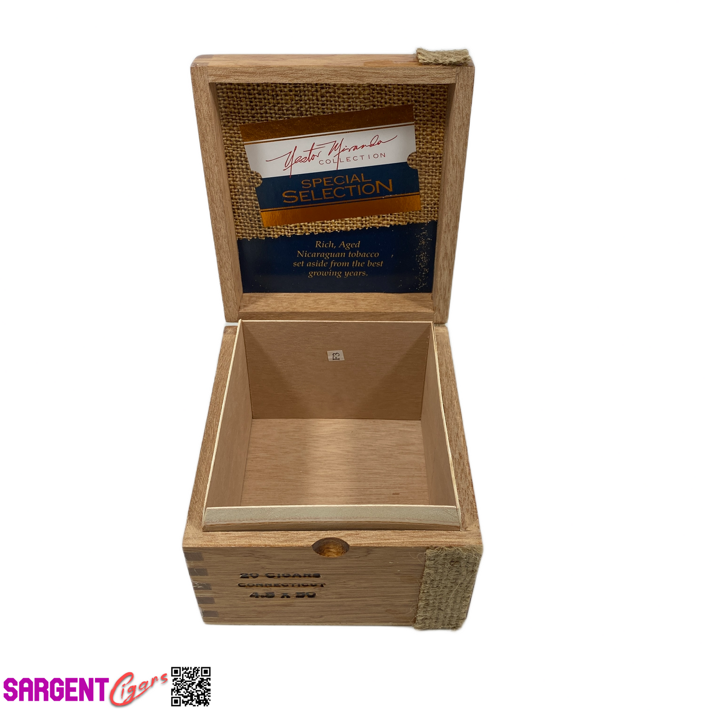 Nestor Miranda Special Selection 50 Empty Wooden Cigar Box 5x5.5x3.5