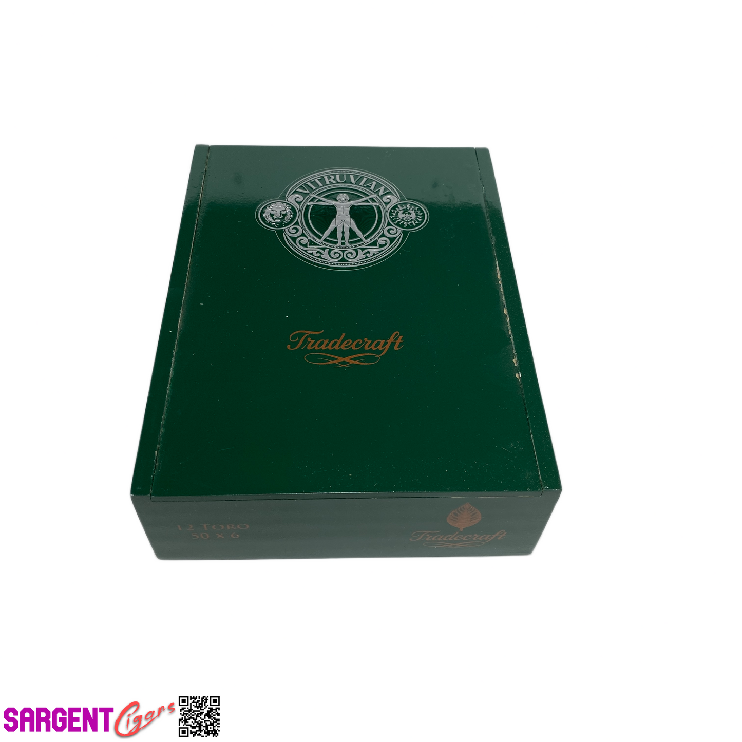 Tradecraft Vitruvian Toro Empty Wooden Cigar Box 5.25x7x2