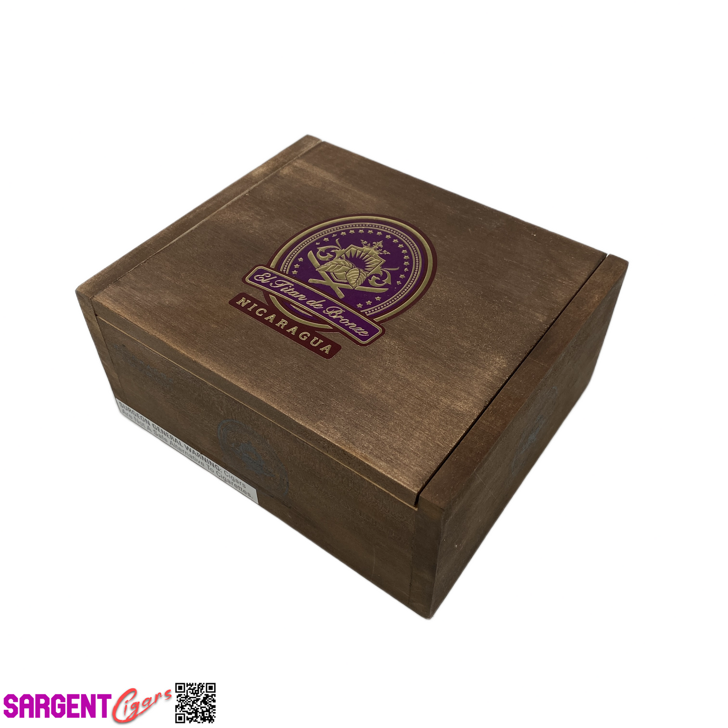 El Titan De Bronze Nicaragua Robusto Empty Wooden Cigar Box 7x6x3