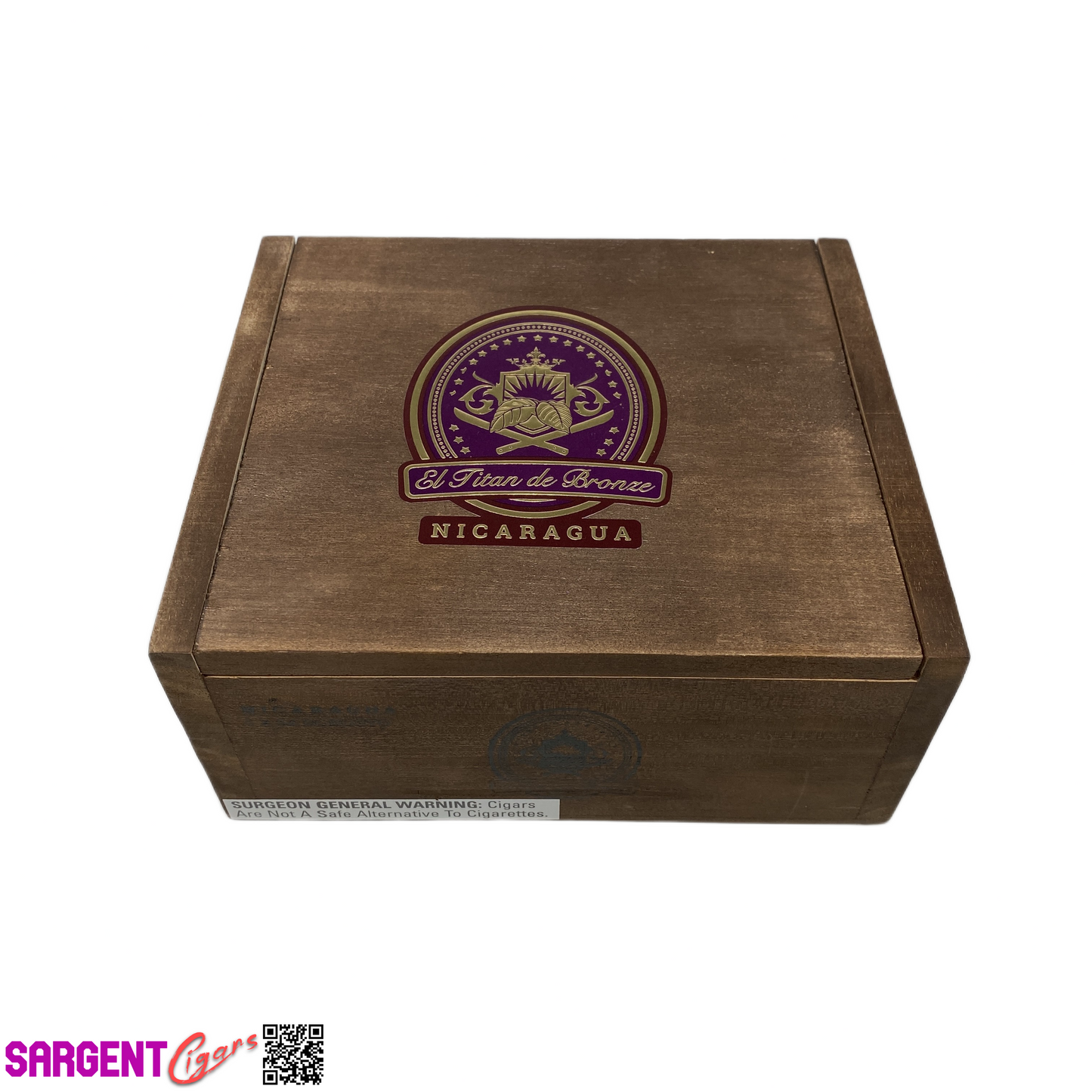El Titan De Bronze Nicaragua Robusto Empty Wooden Cigar Box 7x6x3