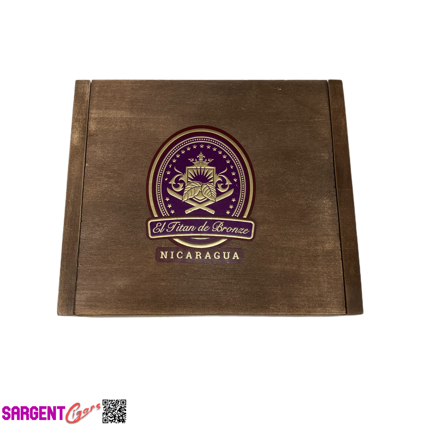 El Titan De Bronze Nicaragua Robusto Empty Wooden Cigar Box 7x6x3