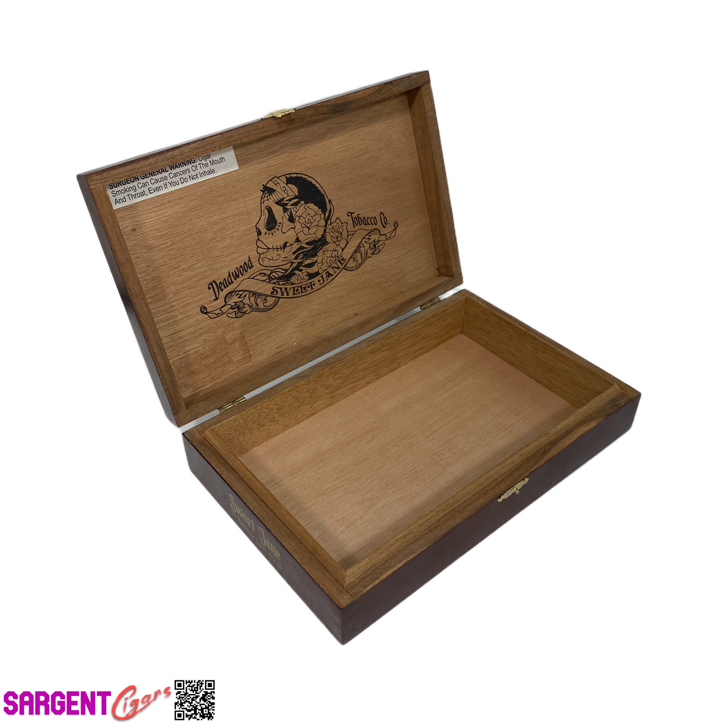 Deadwood Sweet Jane Empty Wooden Cigar Box 10x6.5x2.25 (1)