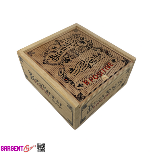 Crowned Heads Blood Medicine B Positive 52 2026 Empty Wooden Cigar Box 6x6.5x3
