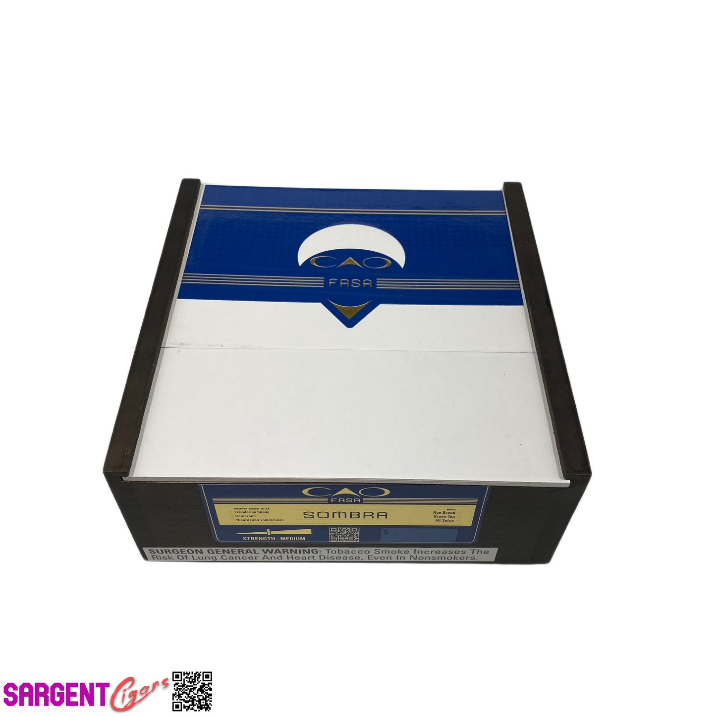 Cao Fasa Sombra Toro Empty Wooden Cigar Box 7x7x2.75