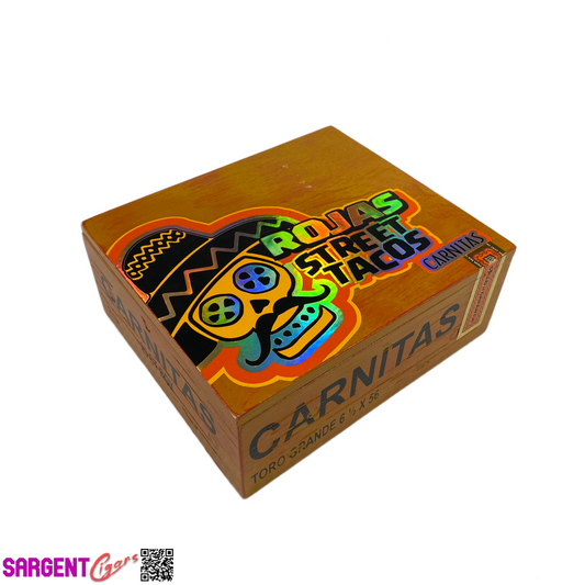 Rojas Street Tacos Carnitas Toro Grande Empty Wooden Cigar Box 8.5x7.5x3.25