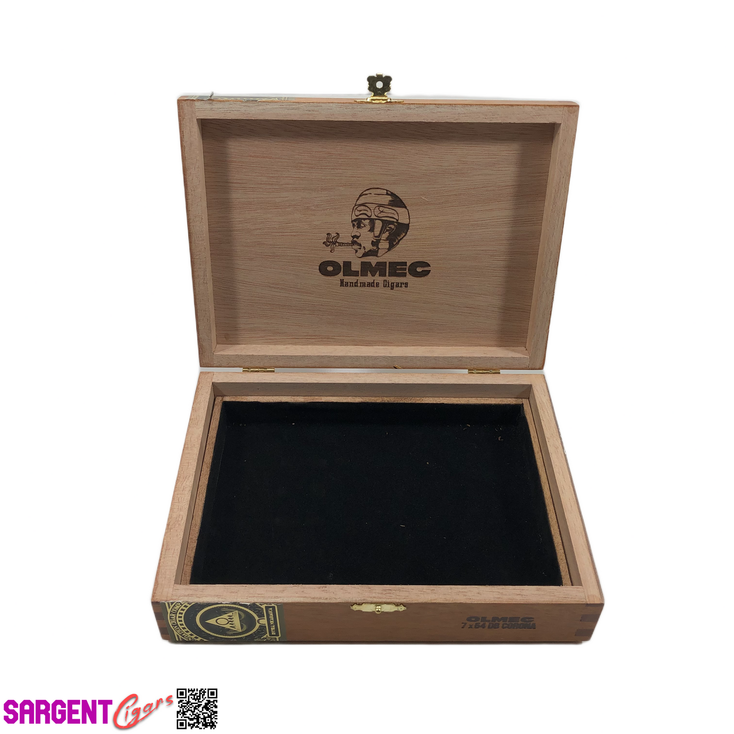 Olmec Dbl Corona Empty Wooden Cigar Box 8x6x2 (1)