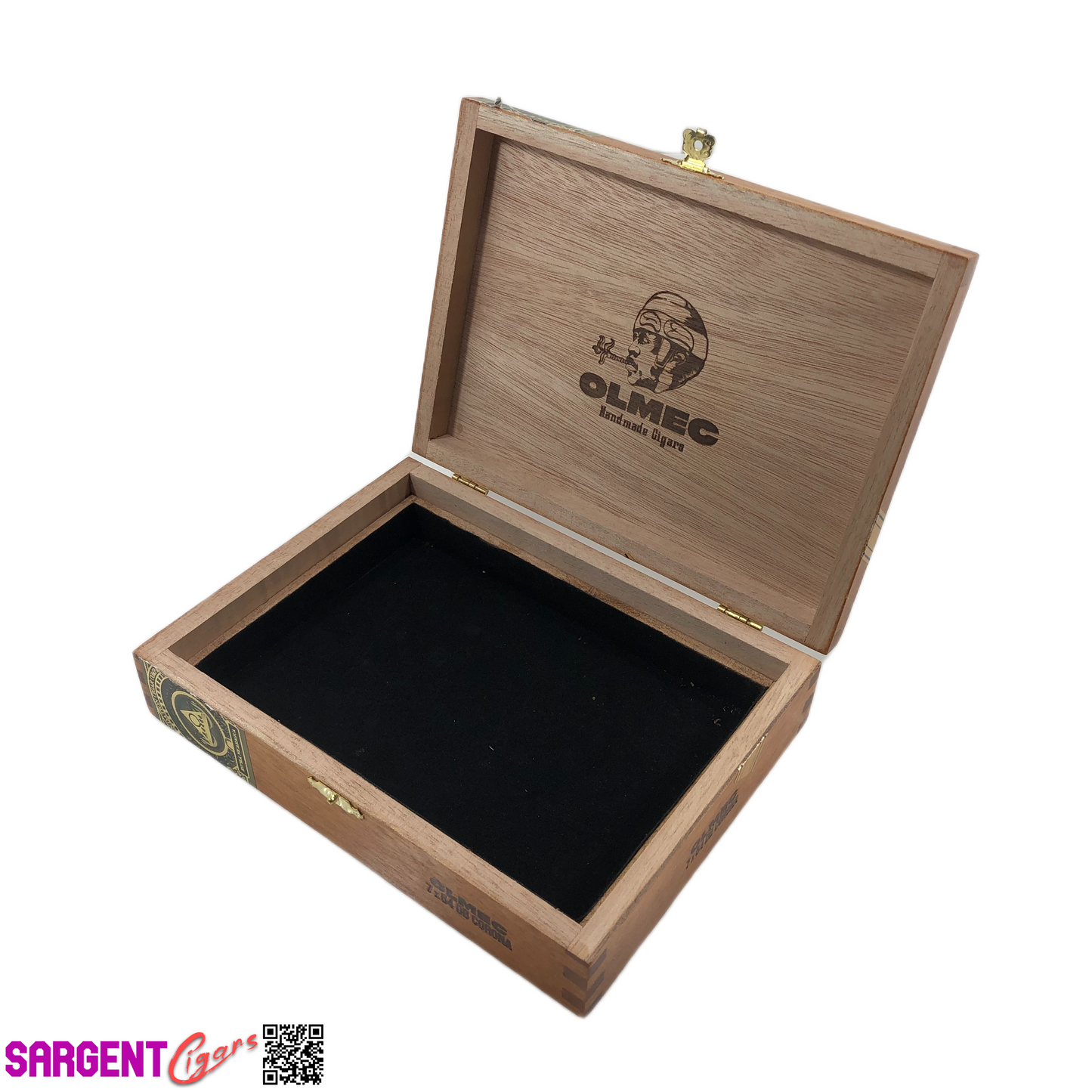 Olmec Dbl Corona Empty Wooden Cigar Box 8x6x2 (1)