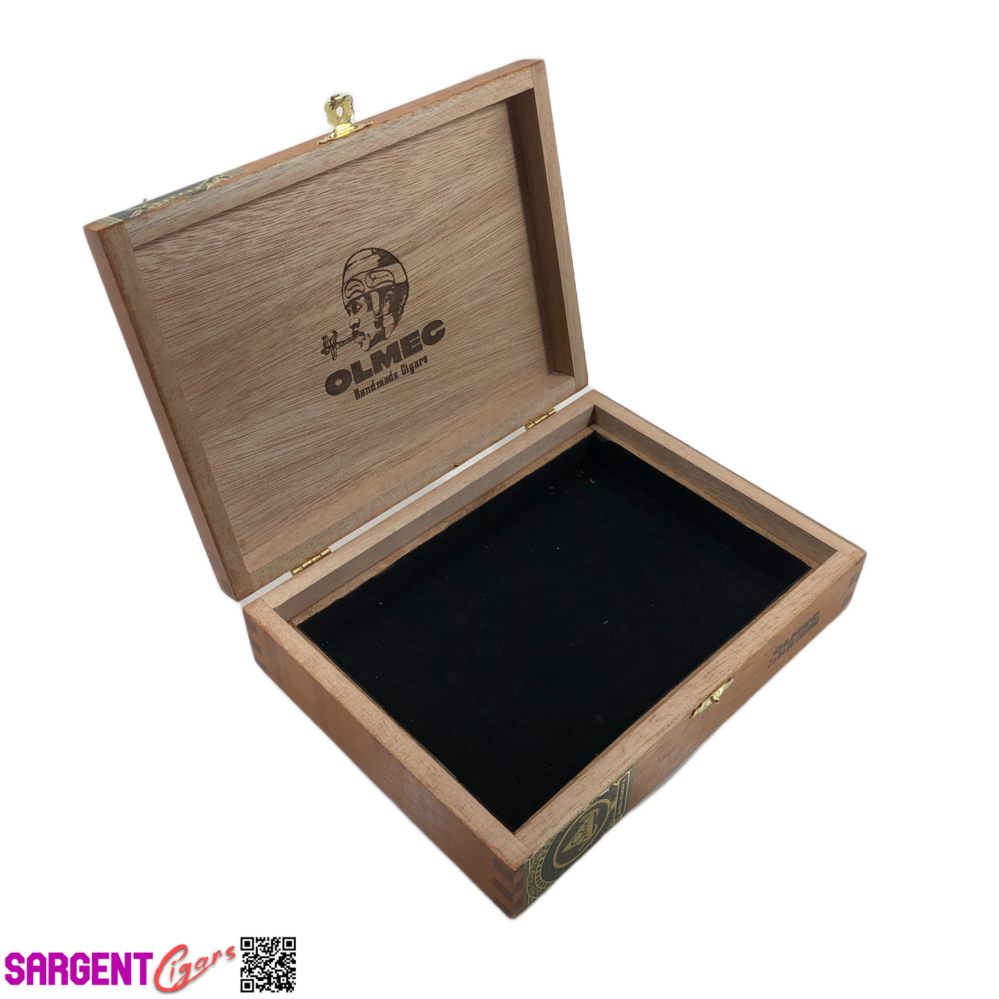 Olmec Dbl Corona Empty Wooden Cigar Box 8x6x2 (1)