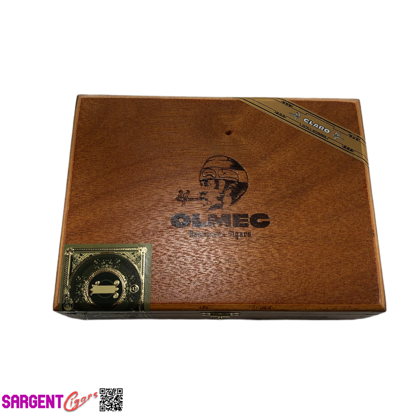 Olmec Dbl Corona Empty Wooden Cigar Box 8x6x2 (1)