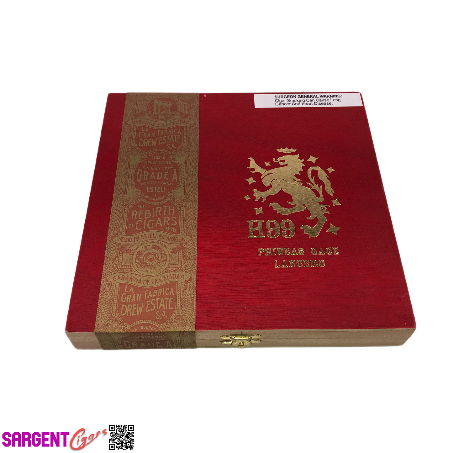 Liga Privada H99 Phineas Gage Lancero Empty Wooden Cigar Box 8.5x8.25x1.25