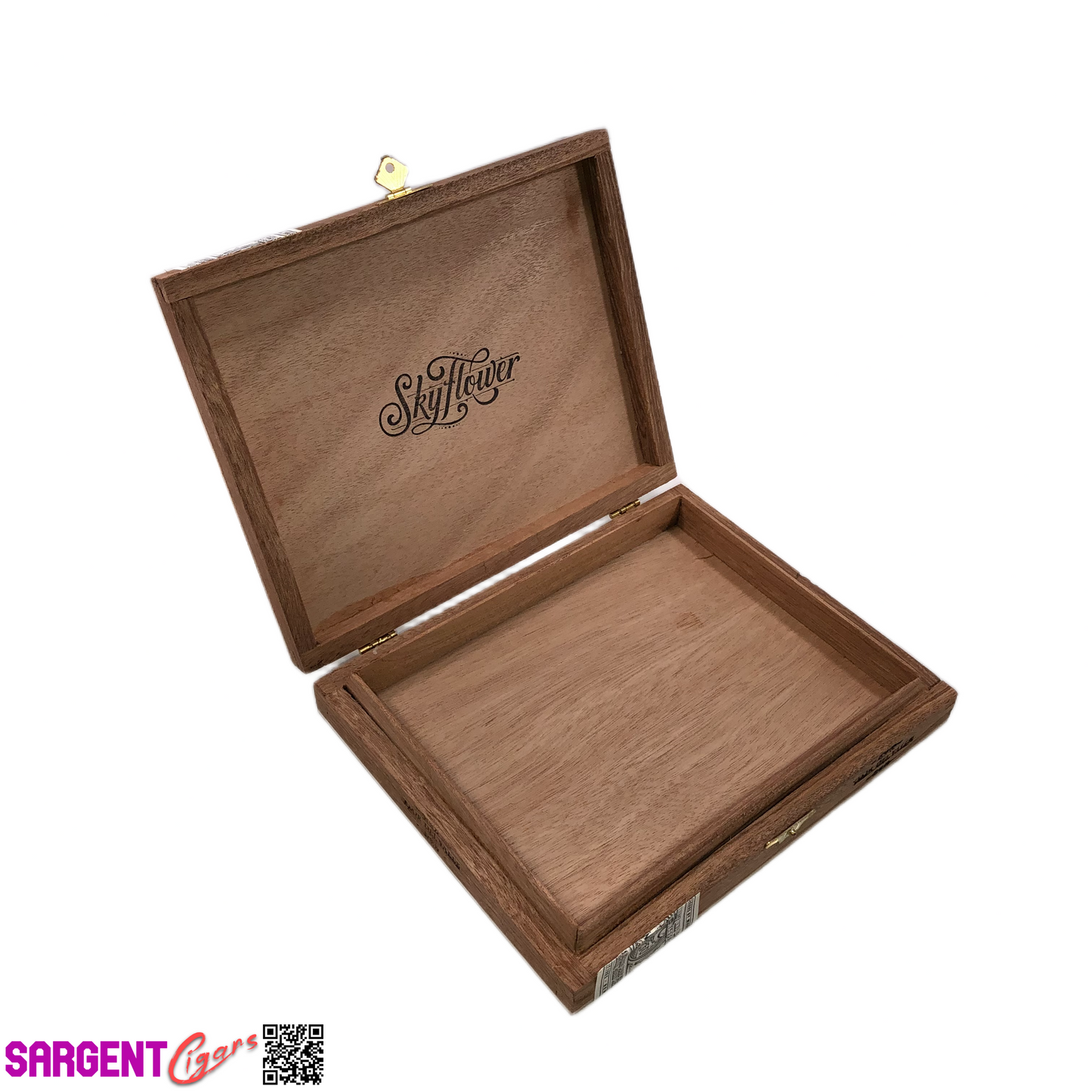 Warped Cigars Skyflower Empty Wooden Cigar Box 8.5x7x1.25