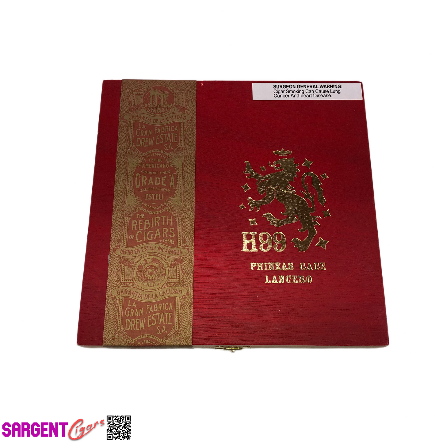 Liga Privada H99 Phineas Gage Lancero Empty Wooden Cigar Box 8.5x8.25x1.25
