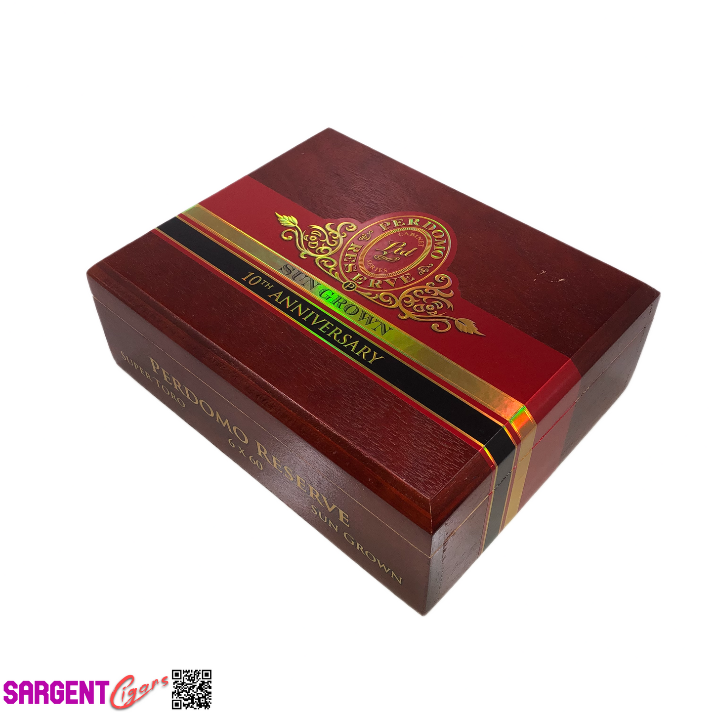 Perdomo 10th Anniversary Sun Grown Super Toro Empty Wooden Cigar Box 9x7x3