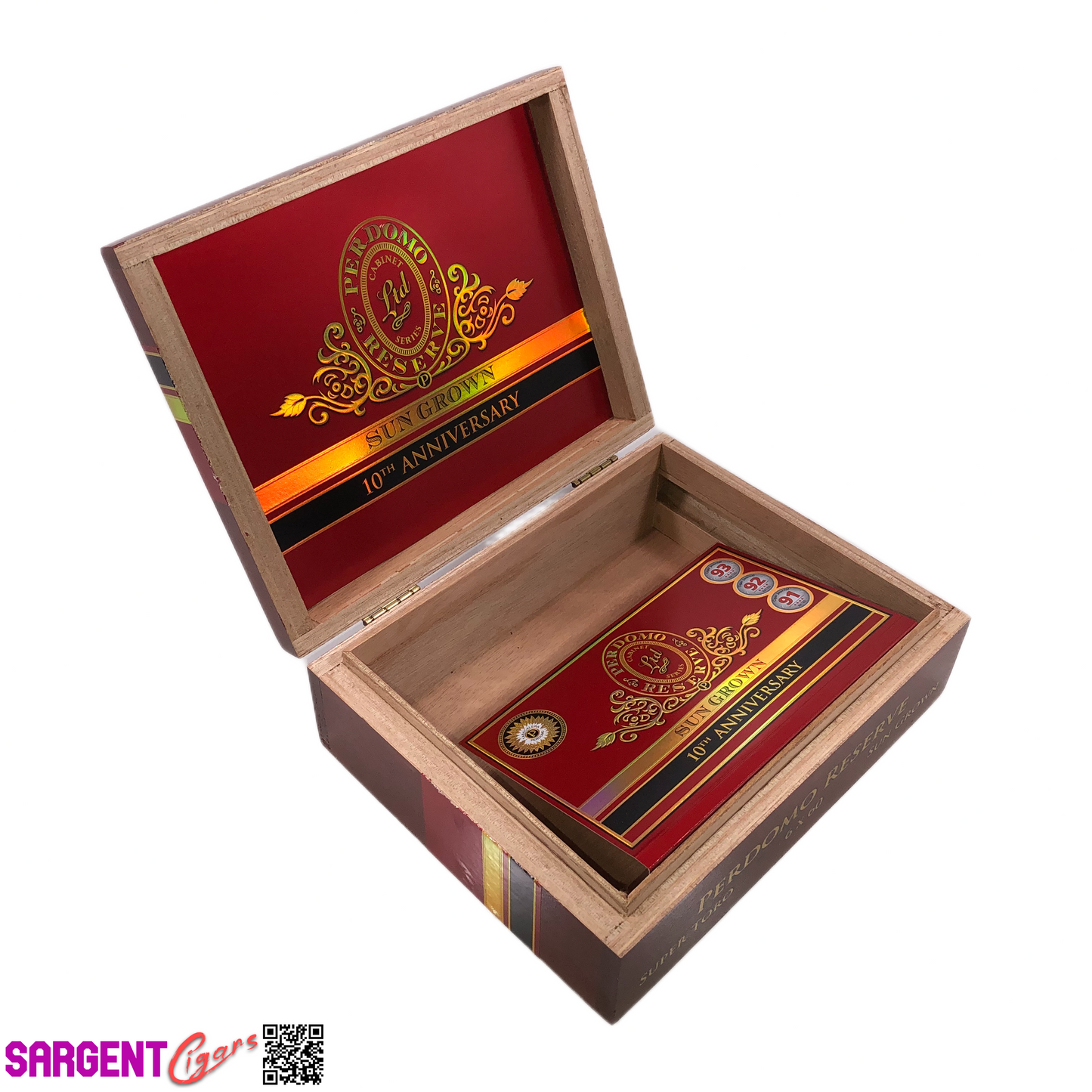 Perdomo 10th Anniversary Sun Grown Super Toro Empty Wooden Cigar Box 9x7x3
