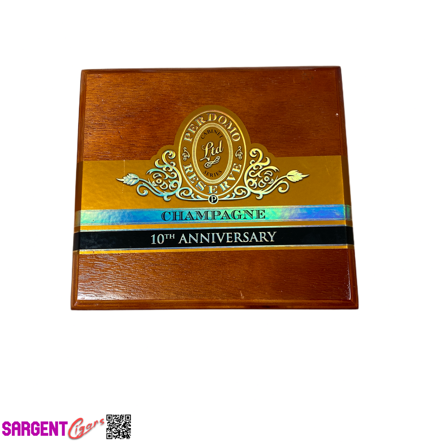 Perdomo 10th Anniversary Champagne Epicure Empty Wooden Cigar Box 8x7.5x3.25