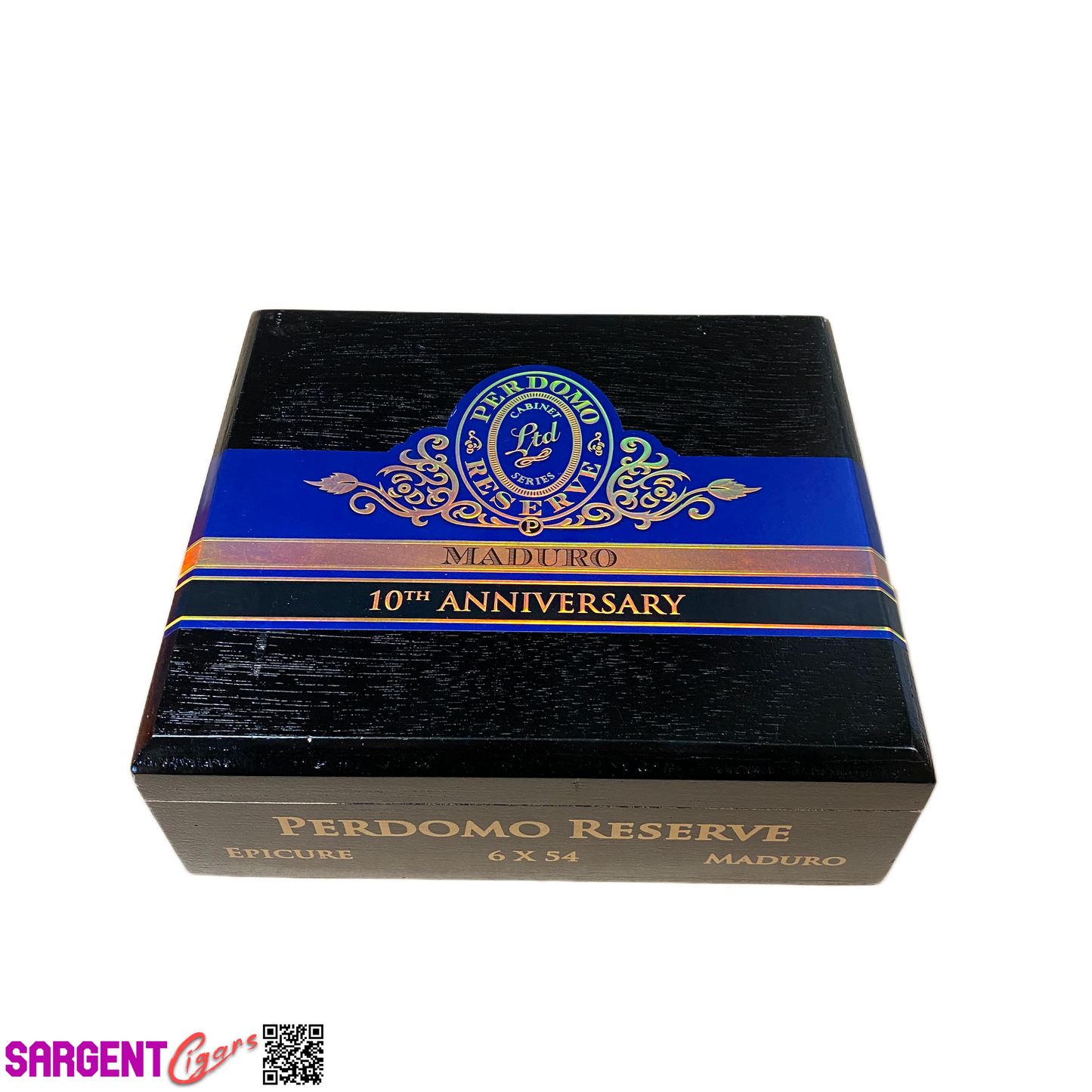 Perdomo 10th Anniversary Maduro Epicure Empty Wooden Cigar Box 8x7.5x3