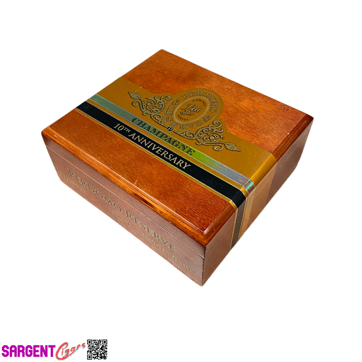 Perdomo 10th Anniversary Champagne Epicure Empty Wooden Cigar Box 8x7.5x3.25