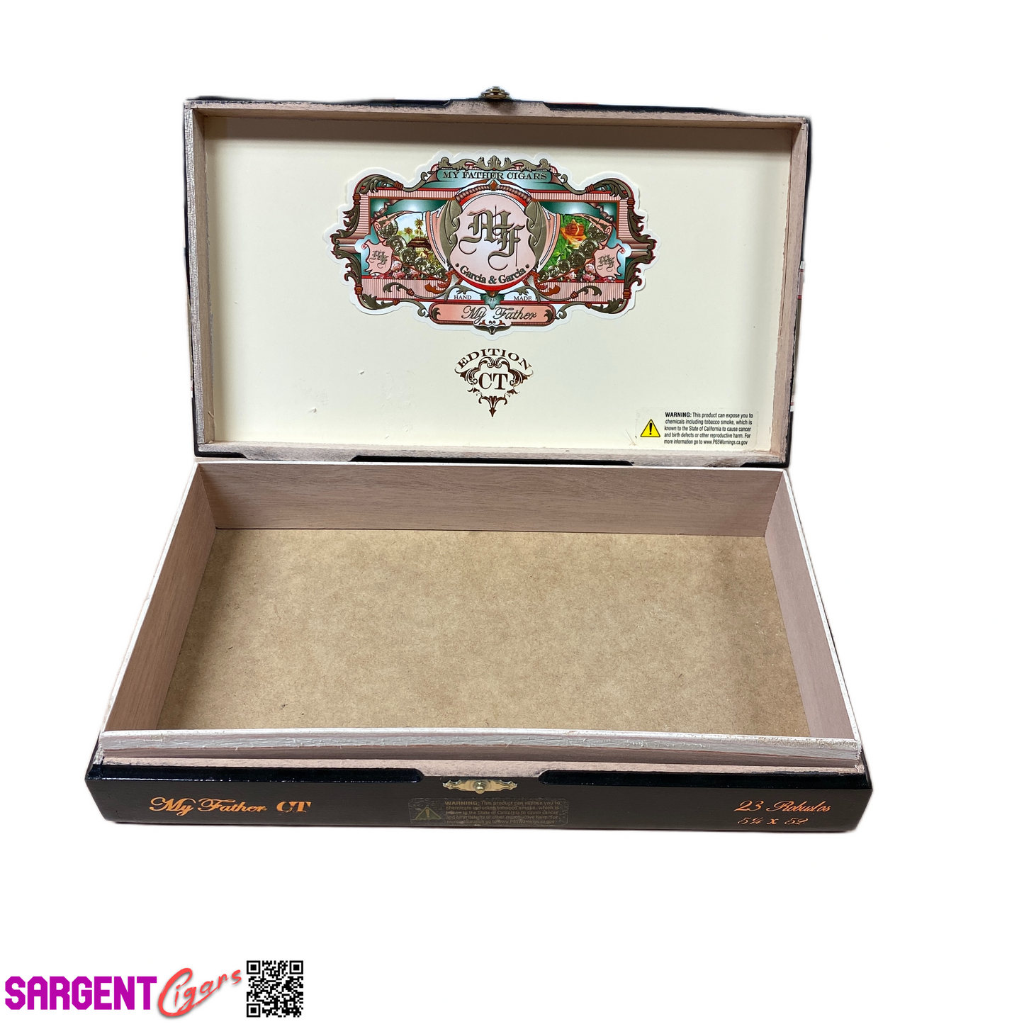 My Father Connecticut Robusto Empty Wooden Cigar Box 10.5x6.25x2