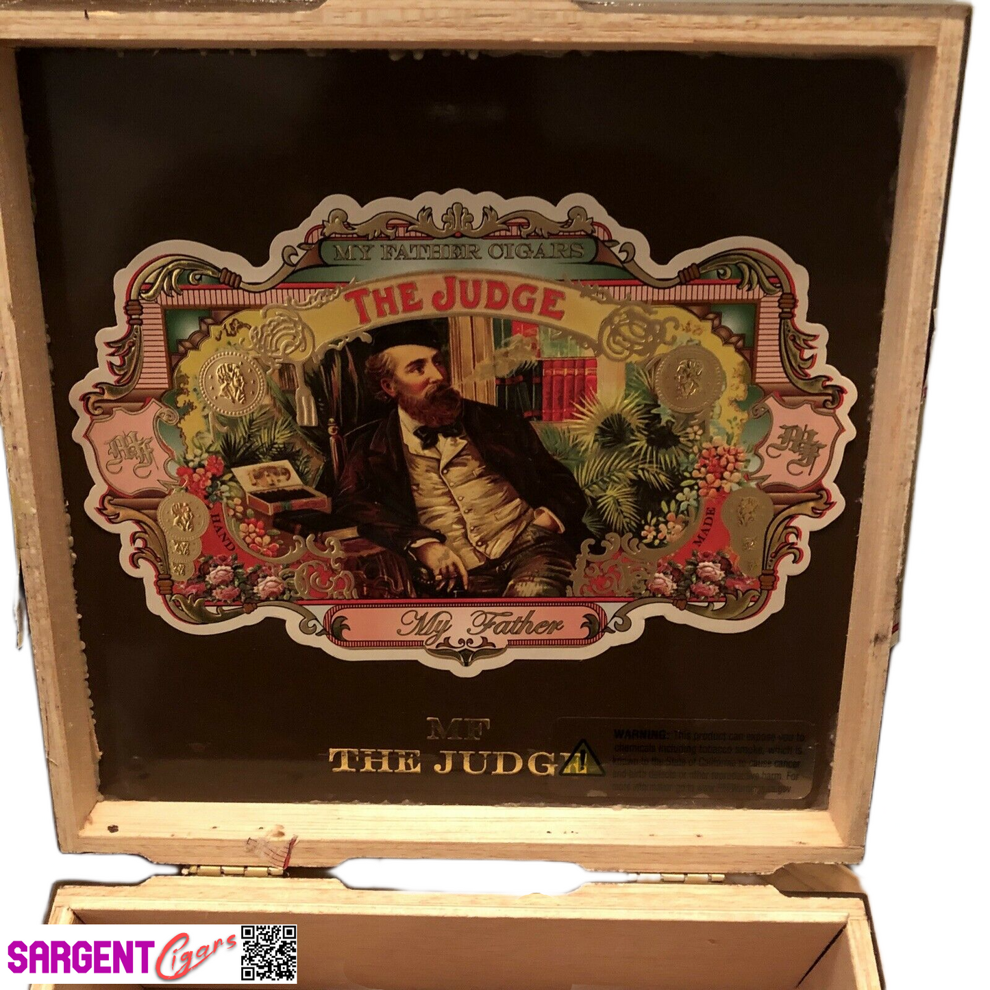 My Father Cigars The Judge Corona Empty Wooden Cigar Box 7x6.5x3