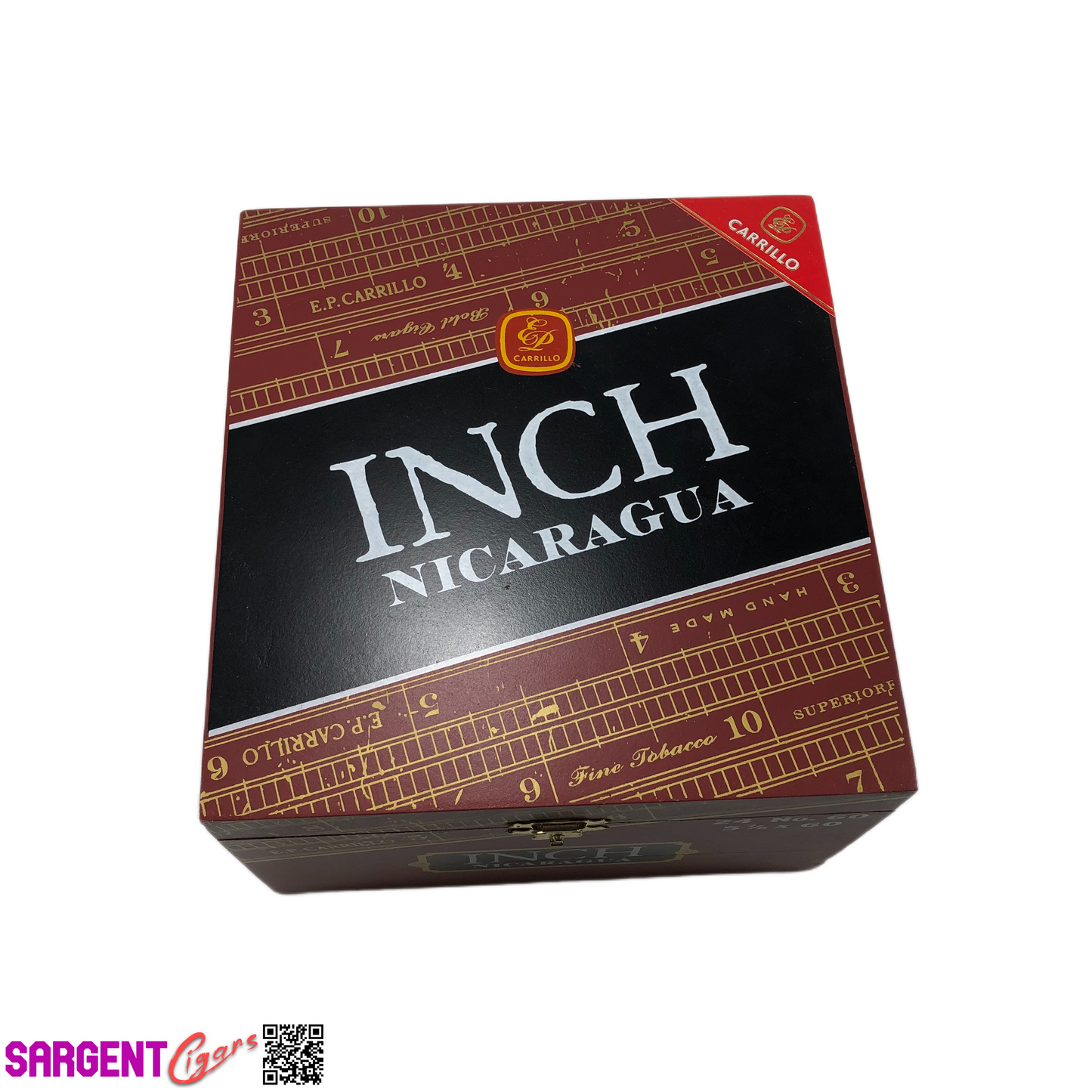Ep Carrillo Inch No60 Empty Wooden Cigar Box 6.75x7x4.25