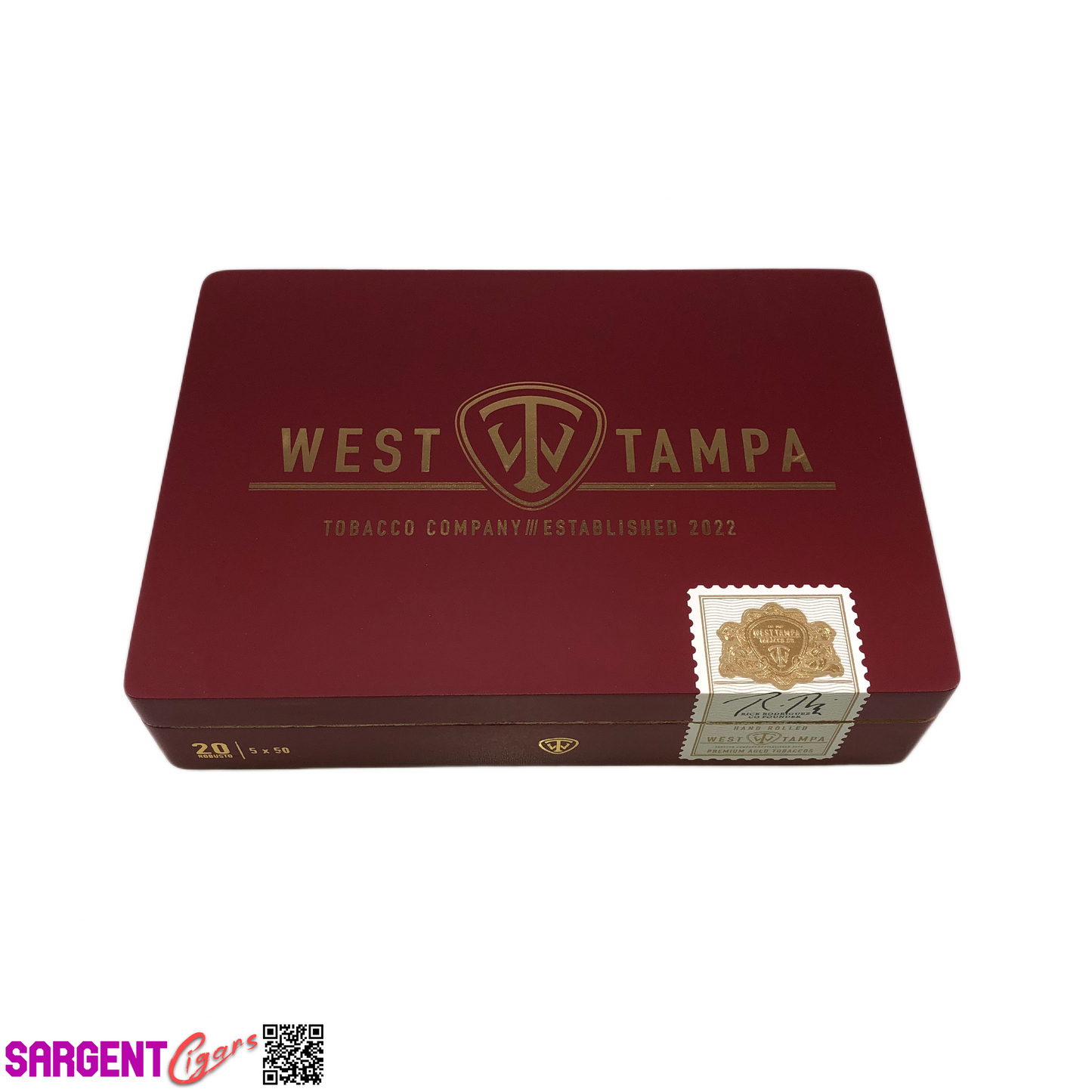 West Tampa Red Robusto Empty Wooden Cigar Box 8.75x6x2
