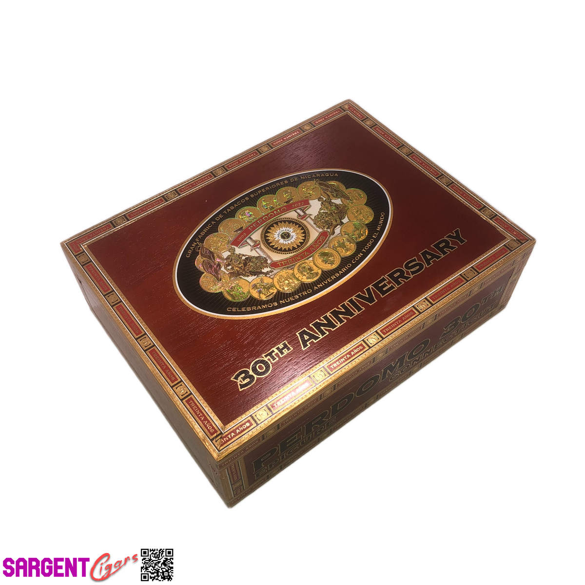 Perdomo 30th Connecticut Epicure Empty Wooden Cigar Box 9.5x7.25x3