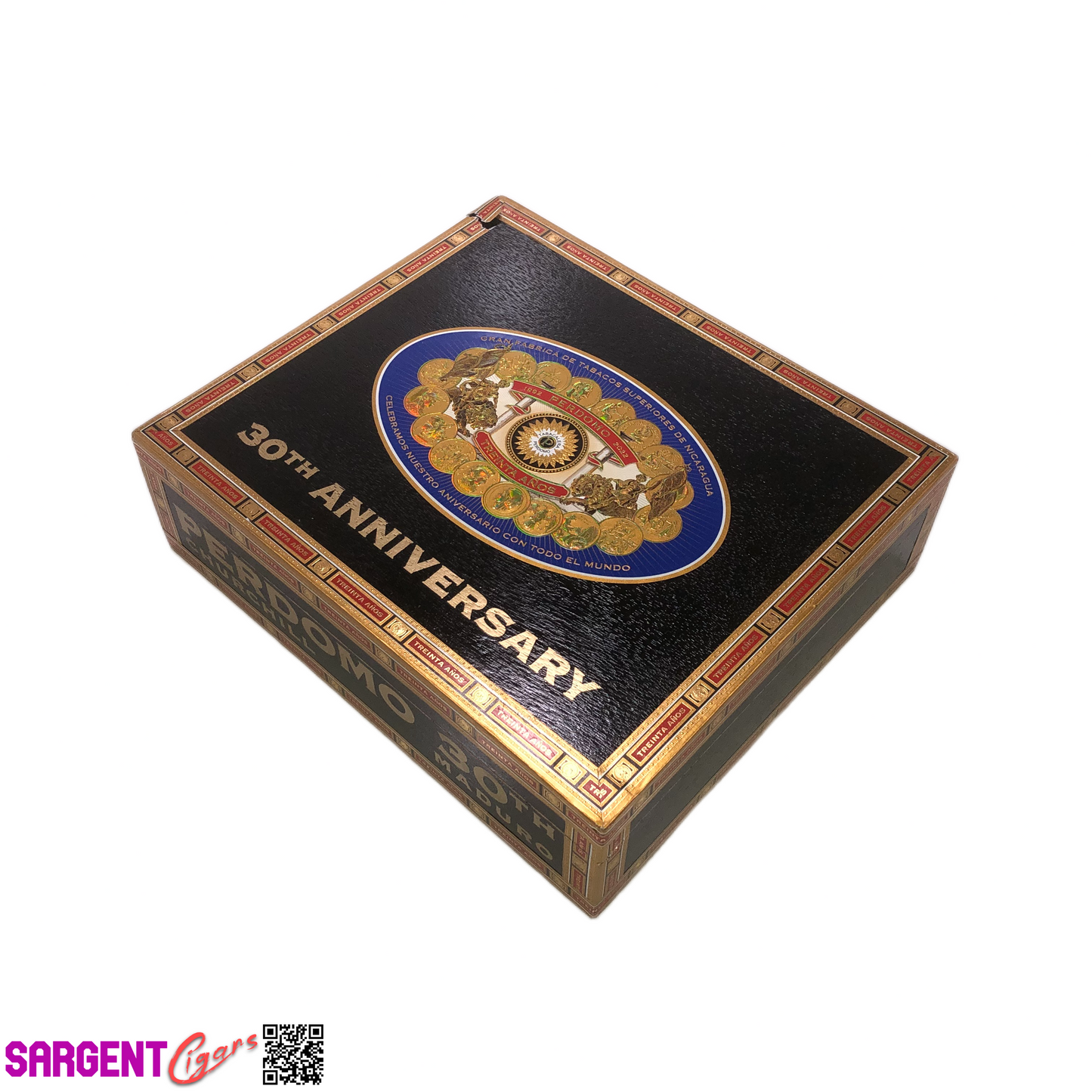 Perdomo 30th Maduro Churchill Empty Wooden Cigar Box 9.5x8x2.75
