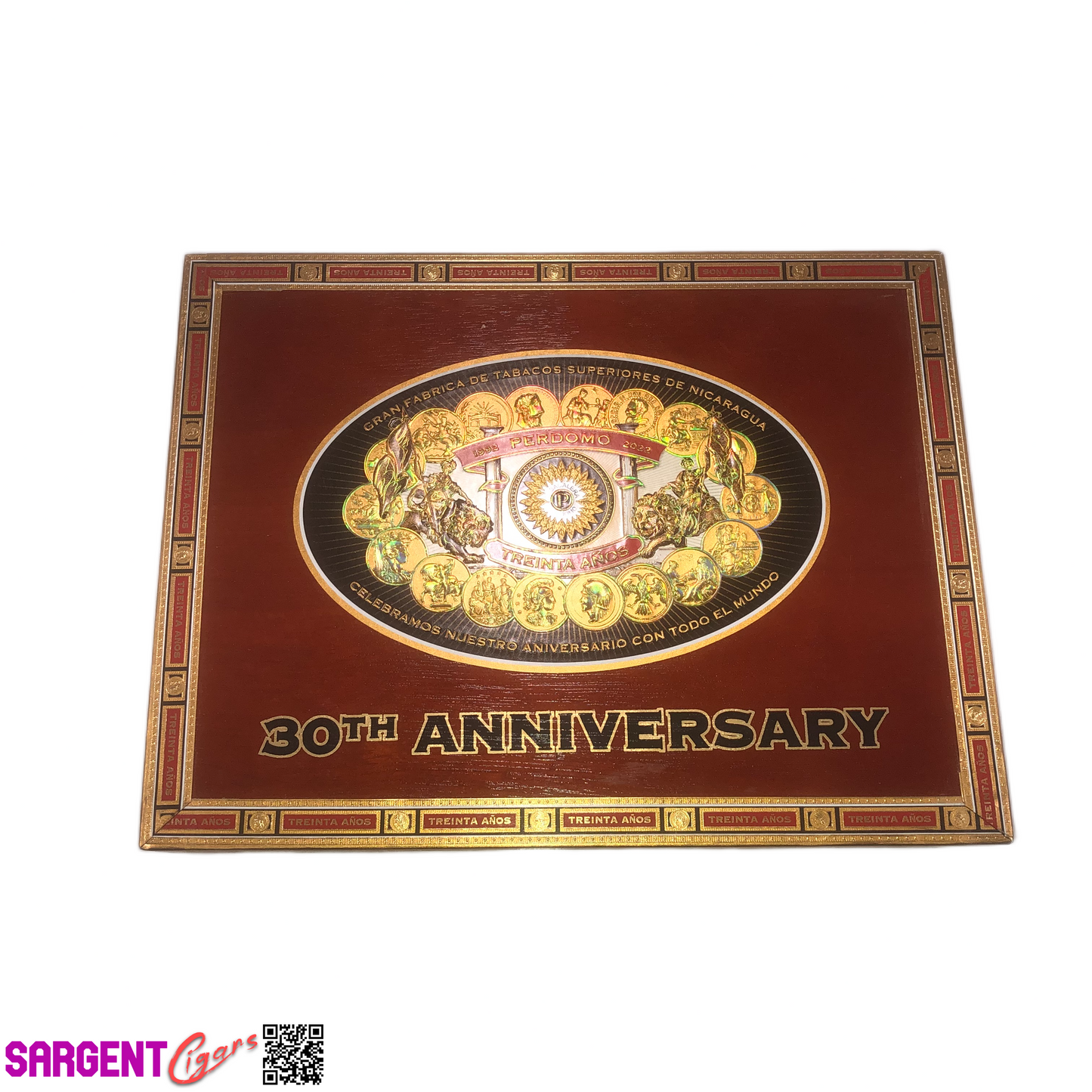 Perdomo 30th Connecticut Epicure Empty Wooden Cigar Box 9.5x7.25x3