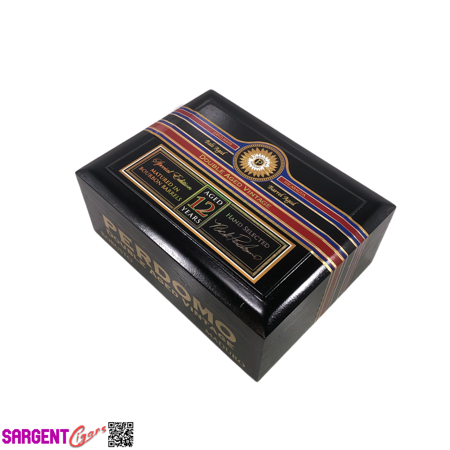 Perdomo Double Aged Vintage Maduro Robusto Empty Wooden Cigar Box 8x6.25x3.25