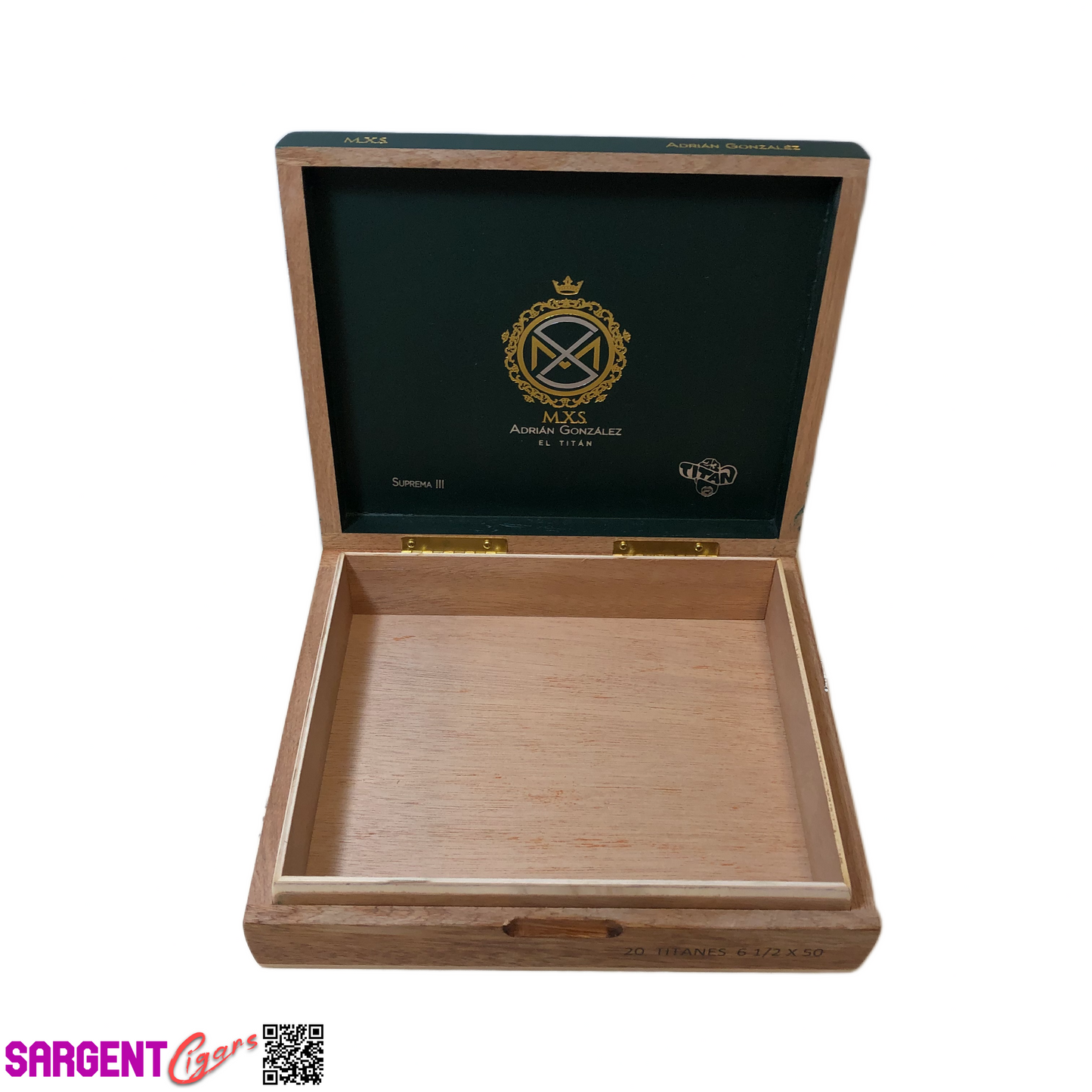 M.X.S. El Titan Empty Wooden Cigar Box 9x7.75x2