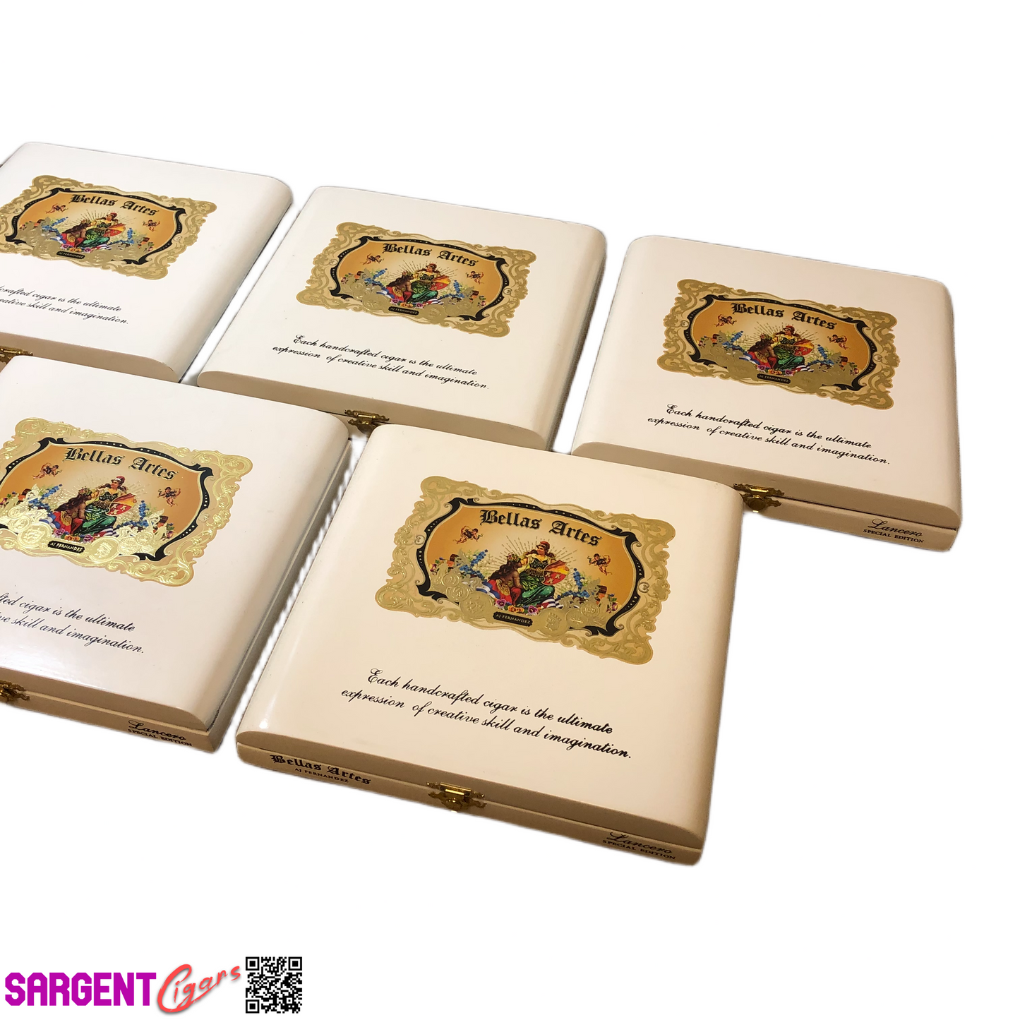 Lot of 5 Bellas Artes Empty Wooden Cigar Boxes 9x8x1.5 #58