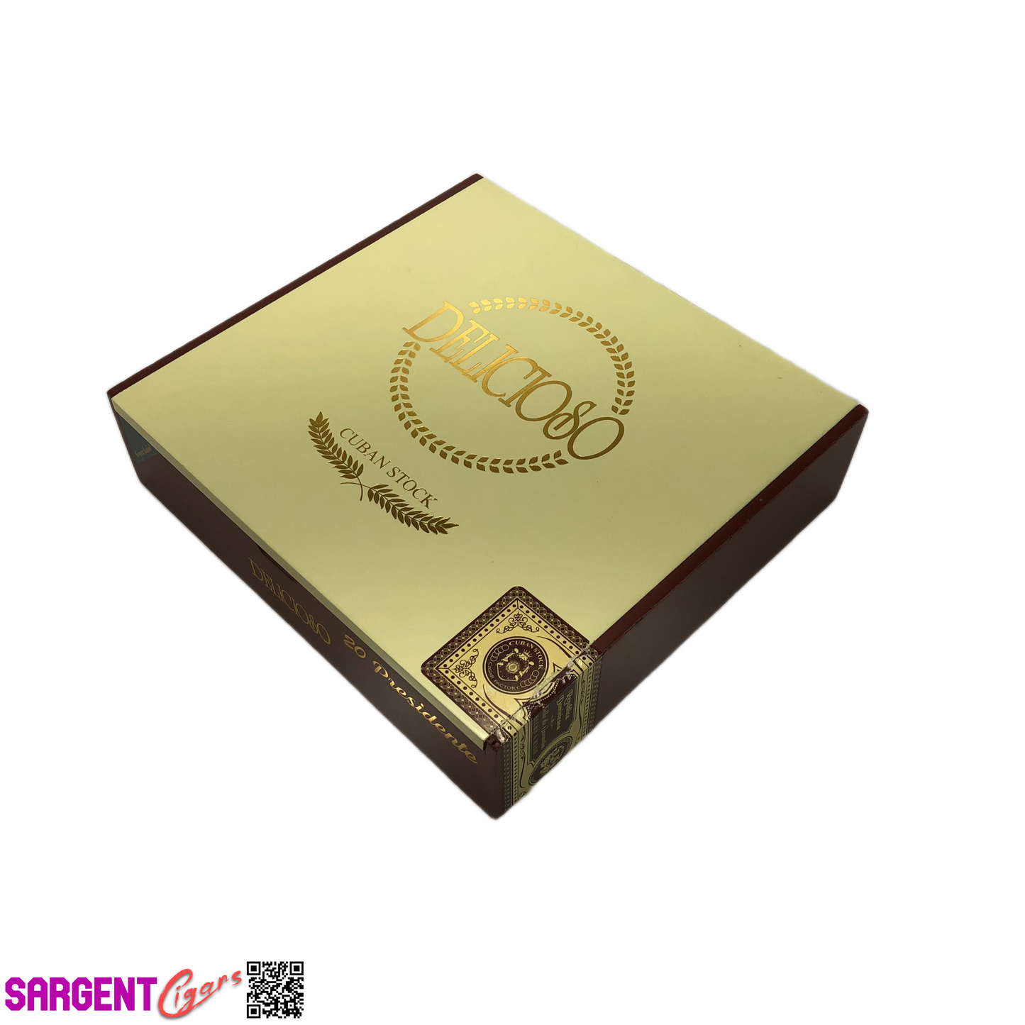 Delicioso Presidente Empty Wooden Cigar Box 8x7.75x2