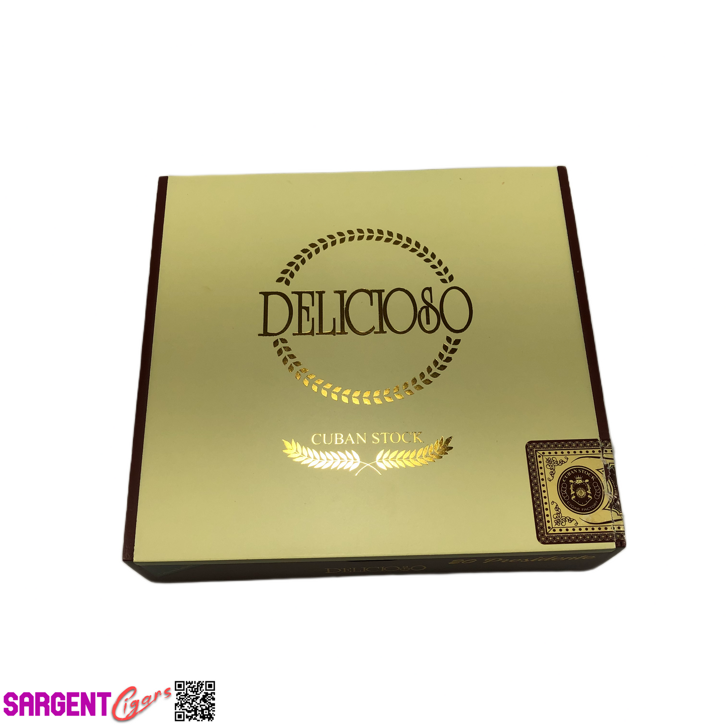 Delicioso Presidente Empty Wooden Cigar Box 8x7.75x2