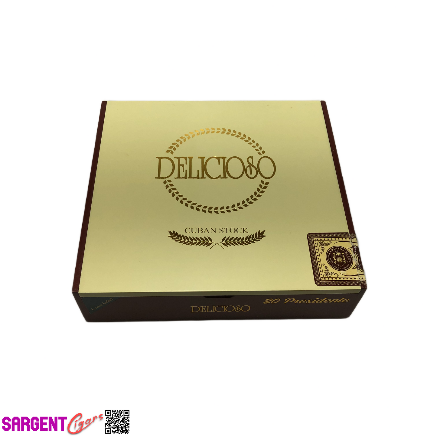 Delicioso Presidente Empty Wooden Cigar Box 8x7.75x2