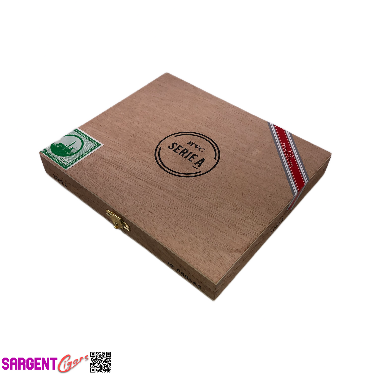 HVC Serie A Perlas Empty Wooden Cigar Box 8x6.75x1.25