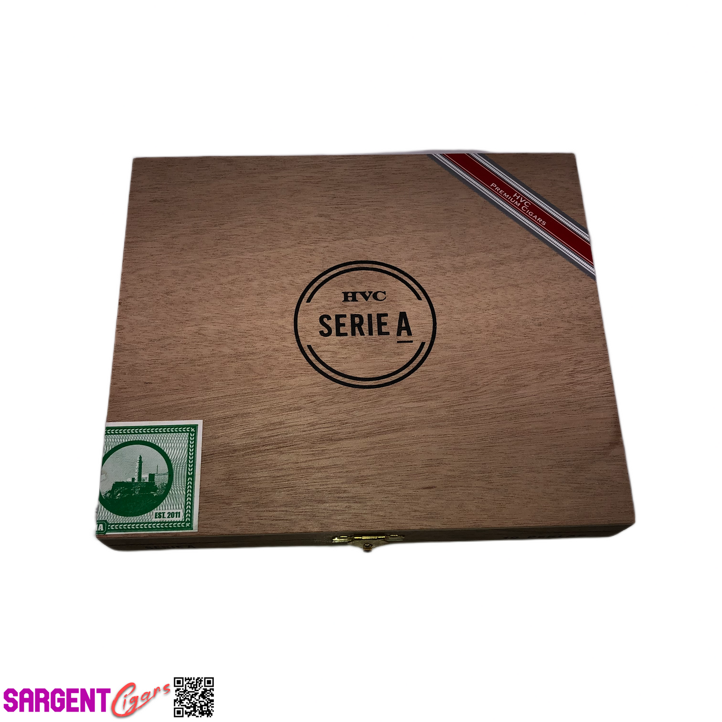 HVC Serie A Perlas Empty Wooden Cigar Box 8x6.75x1.25